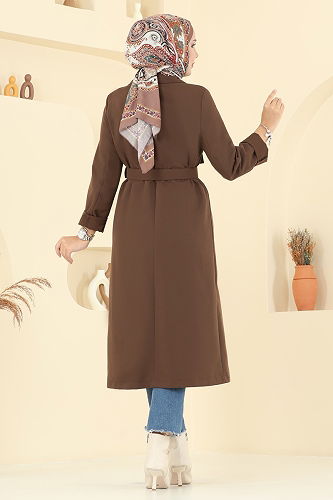moda selvim Kaplama Kemerli Torino Kap 2718SL432 Kahve - Thumbnail