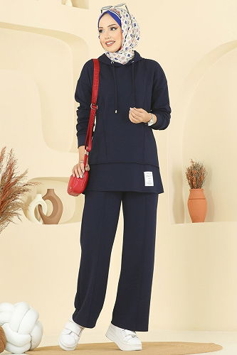 moda selvim Kapşon Detaylı Modal Takım 2730SL432 Laci - Thumbnail