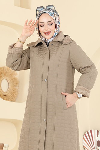 moda selvim Kapüşon Detaylı Kapitone Kap 1162OZT1013 Vizyon - Thumbnail