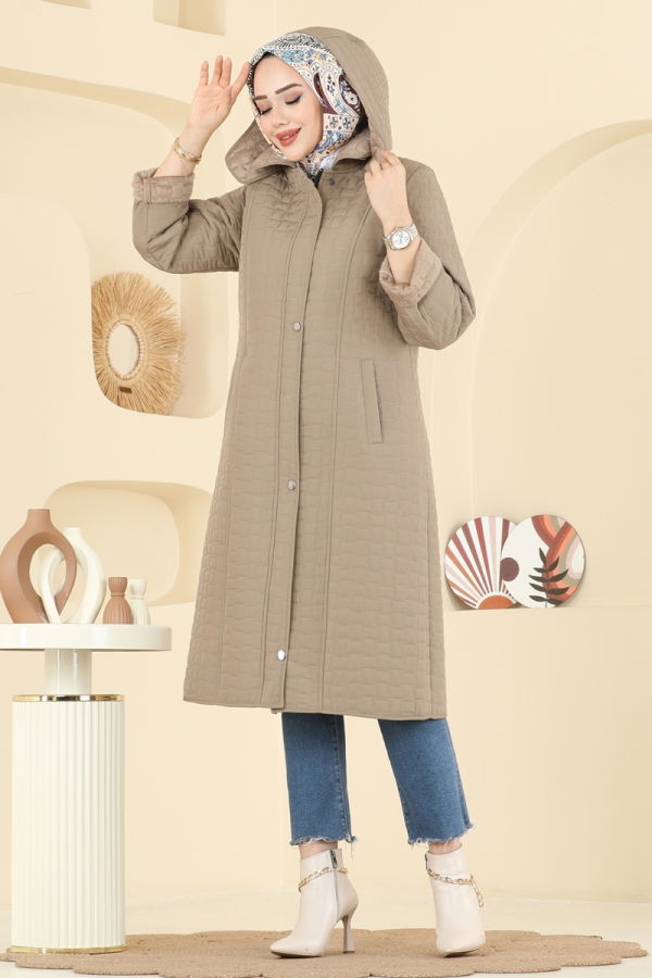 Modaselvim Kap / Kaban Kapüşon Detaylı Kapitone Kap 1162OZT1013 Vizyon