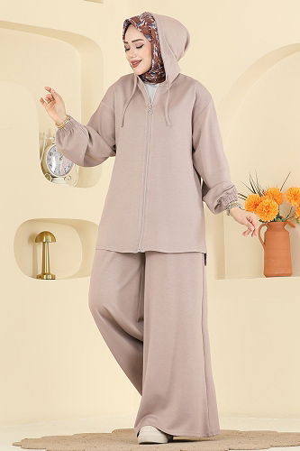 moda selvim Kapüşon Detaylı Modal Takım 2602ERK1158 Vizyon - Thumbnail