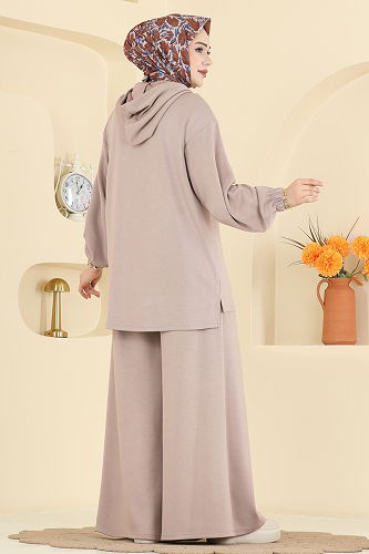 moda selvim Kapüşon Detaylı Modal Takım 2602ERK1158 Vizyon - Thumbnail