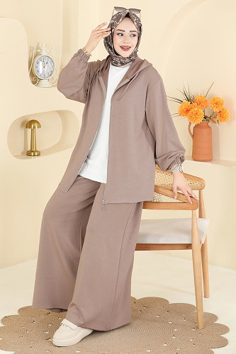 moda selvim Kapüşon Detaylı Modal Takım 2602ERK1158 Vizyon - Thumbnail
