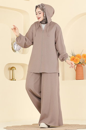moda selvim Kapüşon Detaylı Modal Takım 2602ERK1158 Vizyon - Thumbnail