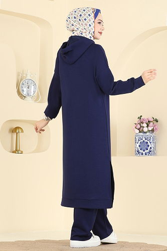 moda selvim Kapüşon Detaylı Modal Takım 2603ERK1158 Laci - Thumbnail