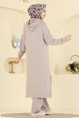 moda selvim Kapüşon Detaylı Modal Takım 2603ERK1158 Vizyon - Thumbnail