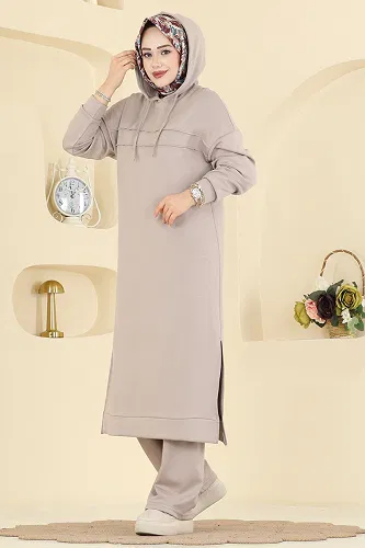 moda selvim Kapüşon Detaylı Modal Takım 2603ERK1158 Vizyon - Thumbnail