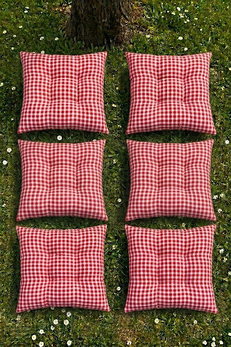 moda selvim Kare Desen Piknik Seti 1054HB1195 Kırmızı - Thumbnail