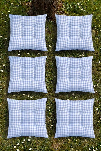 moda selvim Kare Desen Piknik Seti 1054HB1195 Mavi - Thumbnail