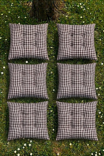 moda selvim Kare Desen Piknik Seti 1054HB1195 Siyah - Thumbnail