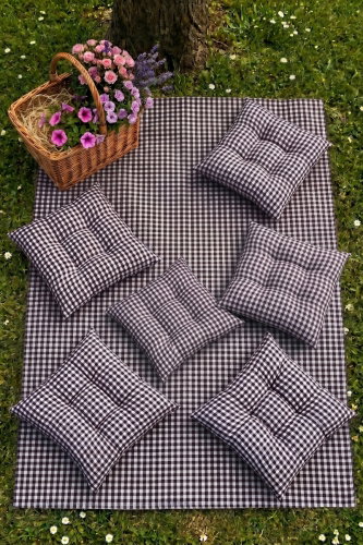H.B. - Kare Desen Piknik Seti 1054HB1195 Siyah