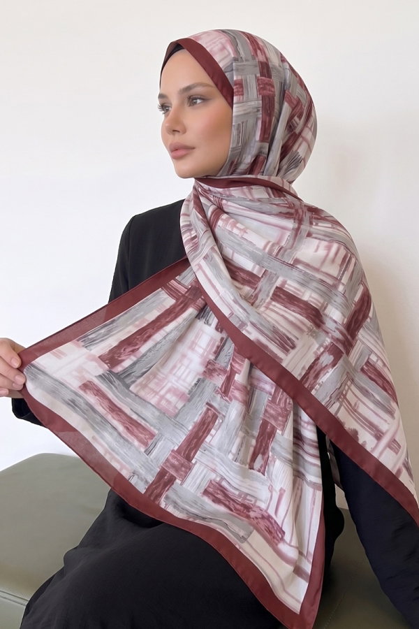 Modaselvim Şal Karışık Desen Şal 161IPK758 Bordo