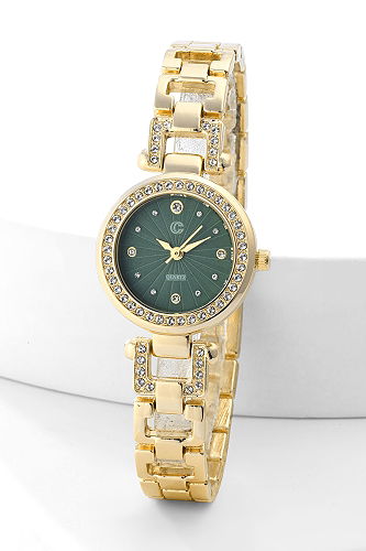 moda selvim Kasası Taşlı Kol Saati 8836CLSK1184 Gold&Zümrüt - Thumbnail
