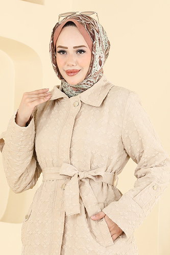 moda selvim Kemer Detaylı Kapıtone Kap 5014DFL152 Taş - Thumbnail