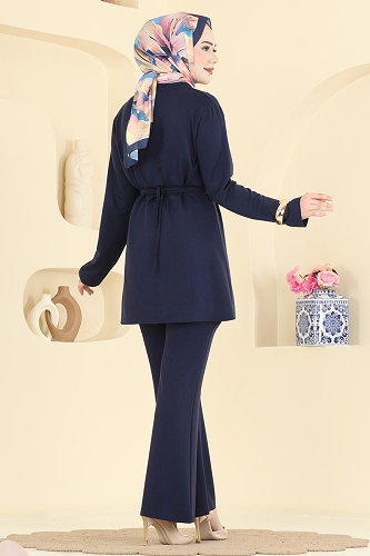 moda selvim Kemer Detaylı Kristal Takım 2798AYD574 Laci - Thumbnail