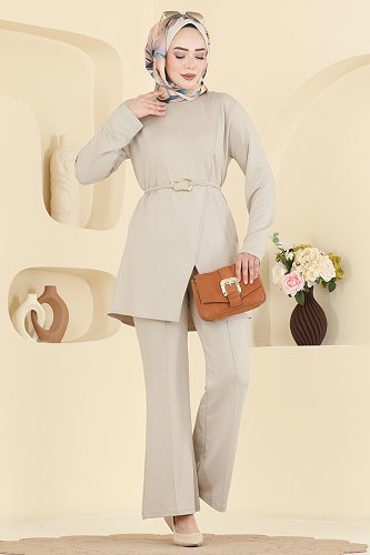 moda selvim Kemer Detaylı Kristal Takım 2798AYD574 Taş - Thumbnail