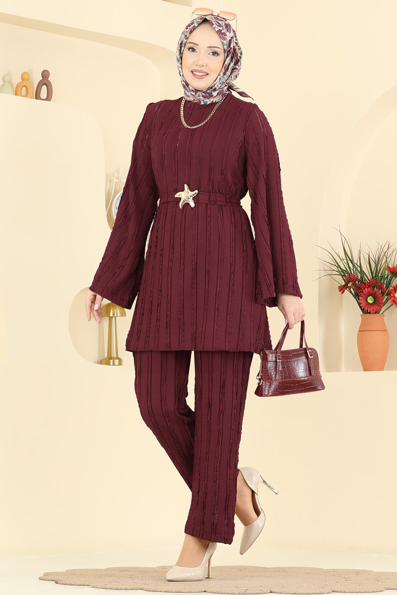 Kemeri Aksesuarlı 2 li Takım 2612TPK1167 Bordo