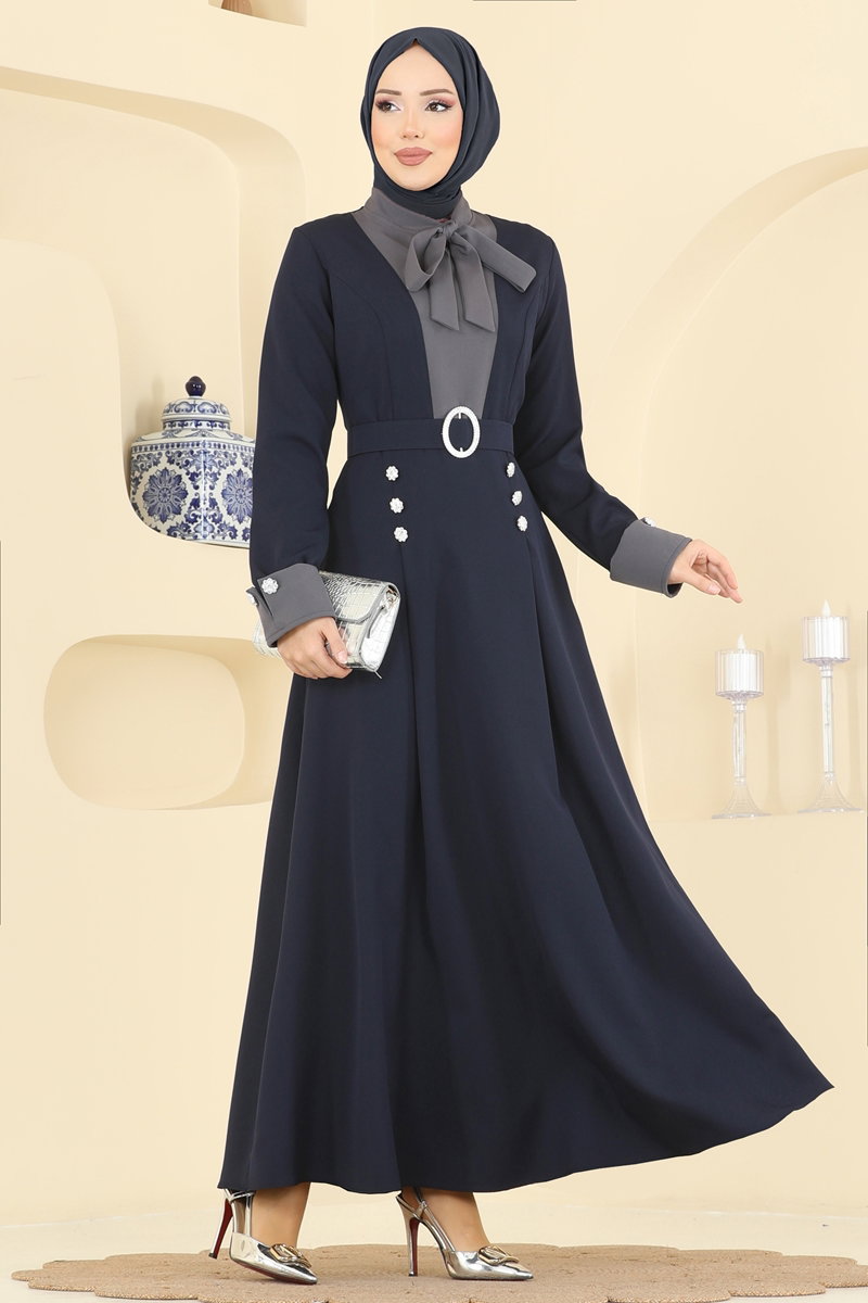Kemeri Taşlı Dabıl Elbise 2774SL432 Laci