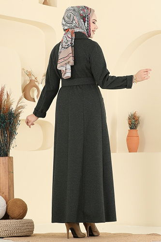 moda selvim Kemeri Tokalı Tivit Ferace 2731SL432 Haki - Thumbnail