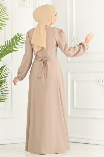 moda selvim Kemeri Zincirli Abiye Elbise 2646ASMK1074 Açık Vizyon - Thumbnail