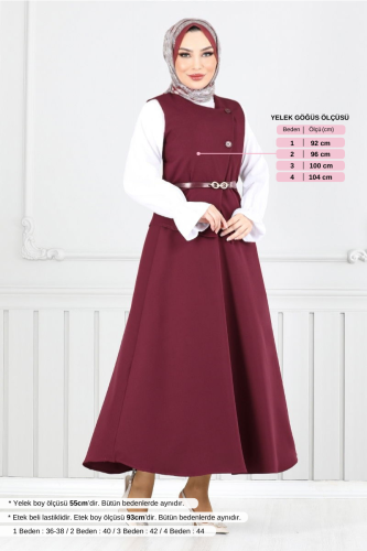 MRV Z.N.K. - Kemerli Etekli Takım 5704ZNK903-M Bordo