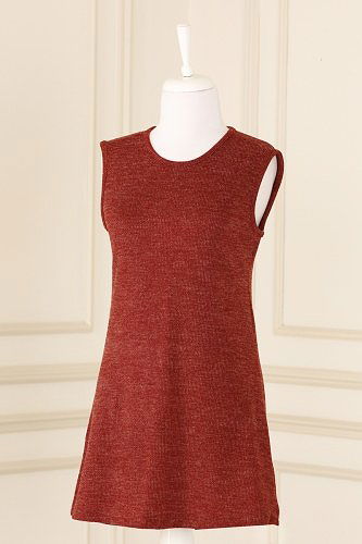 moda selvim Kemerli Üçlü Selanik Takım 116DVL817 Tarçın&Siyah - Thumbnail