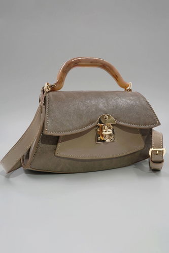 moda selvim Kilit Detay Kadın Çantası 3800ARK1142 Haki - Thumbnail