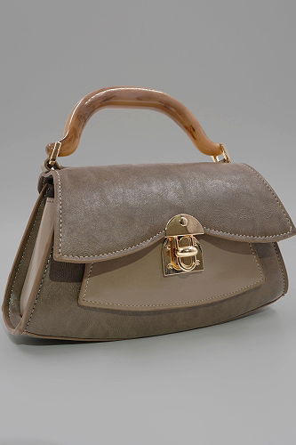 moda selvim Kilit Detay Kadın Çantası 3800ARK1142 Haki - Thumbnail