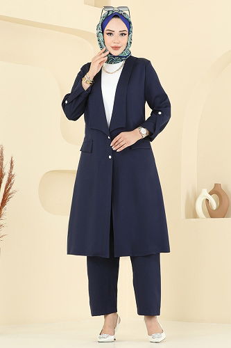 moda selvim Kol Apolet Detaylı Takım 9163PLK541 Laci - Thumbnail