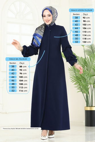 D.L.B. - Kolları Fırfırlı Pardesü Ferace 1200DLB1088 Açık Laci