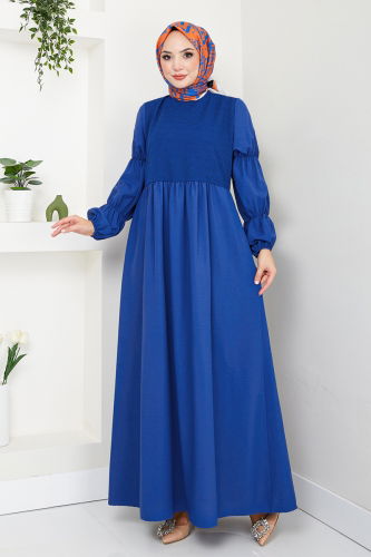 MRV H.B.S. - Kolları Lastikli Elbise 6021HBS932-M Saks