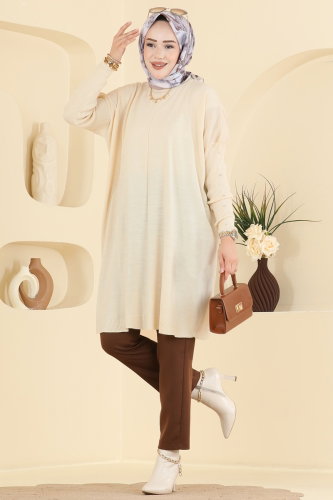 K.L.N. - Kolları Taş Detaylı Tunik 1097KLN570 Taş