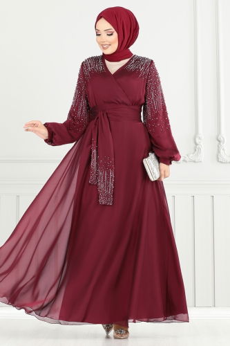 MRV E.N.D. - Kolları Taşlı Abiye 5693END900-M Bordo
