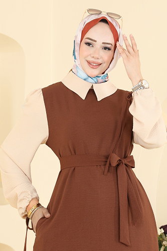 moda selvim Kolu Bağlamalı 2 li Takım 9237PLK541 Taba - Thumbnail
