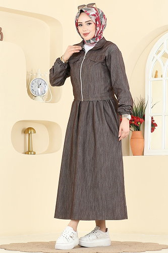 moda selvim Kot Etekli 2 li Takım 2611TPK1167 Kahve - Thumbnail