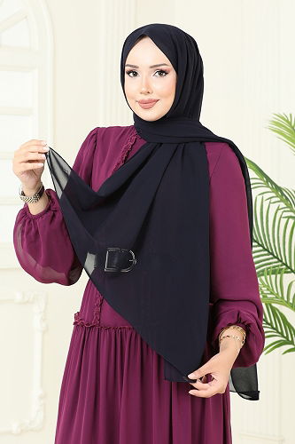 moda selvim Krep Şifon Şal Serisi 502MDL873 Laci - Thumbnail