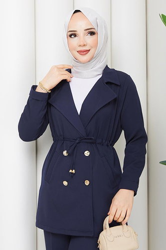 moda selvim Kruvaze Yaka 2 li Takım 1233MP806 Laci - Thumbnail