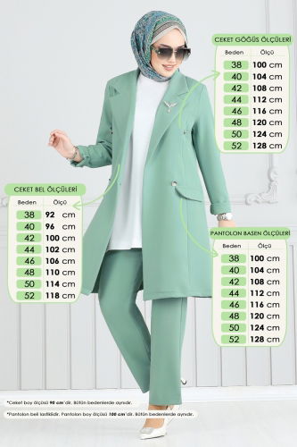 S.L. - Kruvaze Yaka Ceketli Takım 2626SL432 Mint