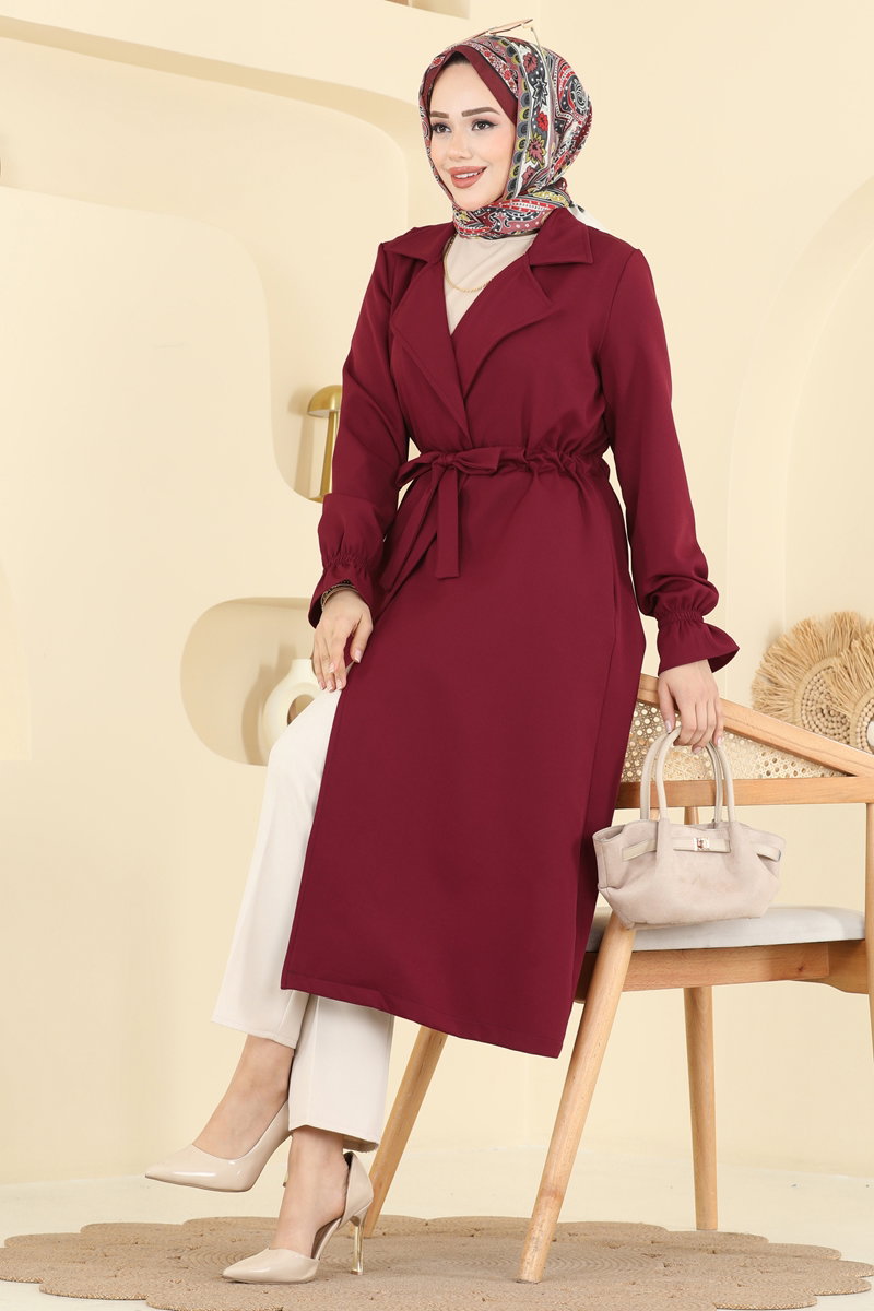 Kruvaze Yaka Dabıl Kap 5732EDF311 Bordo