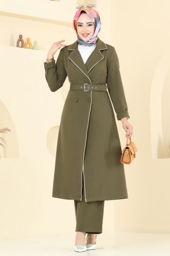 S.L. - Kruvaze Yaka Dabıl Takım 2708SL432 Haki