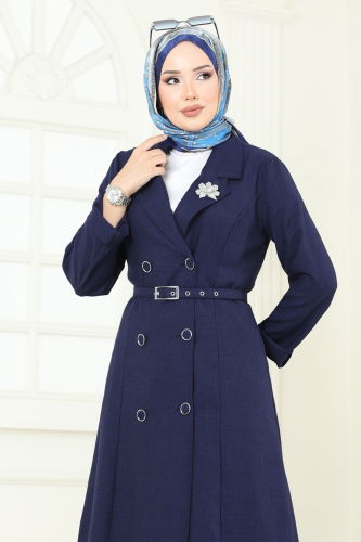 moda selvim Kruvaze Yaka İkili Takım 2696SL432 Laci - Thumbnail