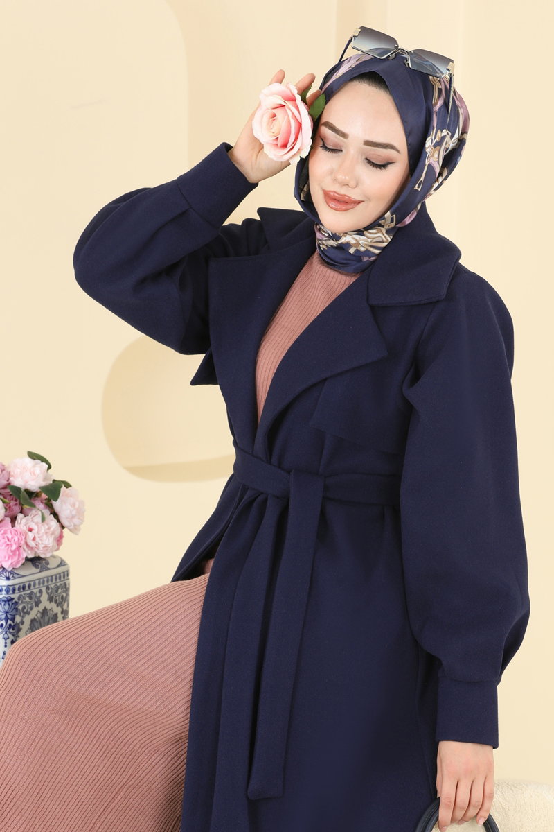 Kruvaze Yaka Kaşe Kaban 6253BSK463 Laci