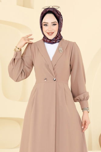 moda selvim Kruvaze Yaka Krep Takım 6223BSK463 Vizyon - Thumbnail