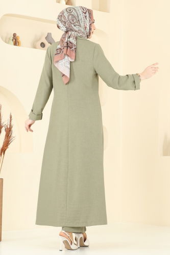 moda selvim Kruvaze Yaka Üçlü Takım 2653SL432 Çağla - Thumbnail