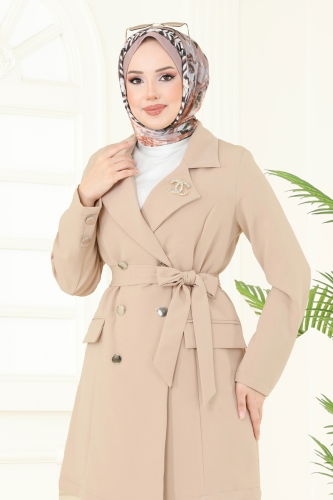 moda selvim Kruvaze Yakalı Ceket Takım 2643SL432 Vizyon - Thumbnail