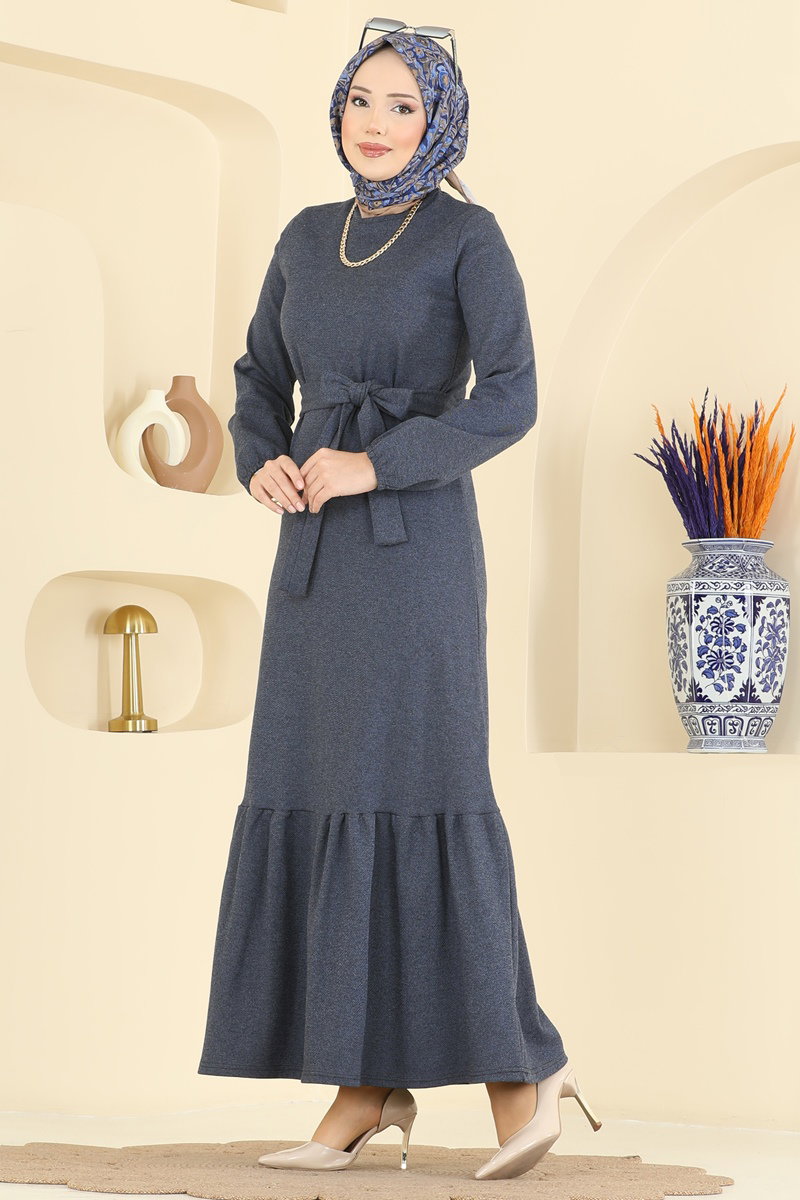 Kuşak Detaylı Tivit Elbise 702PM271 Laci