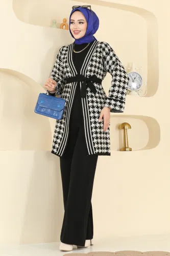 K.L.B. - Kuşak Detaylı Üçlü Takım 2893KLB1050 Siyah