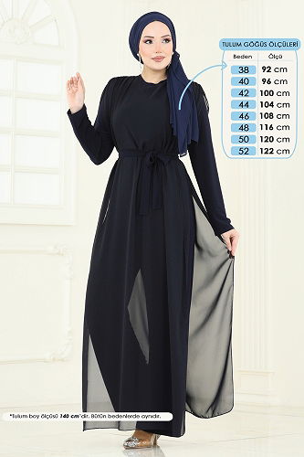 moda selvim Kuşaklı Şifon Tulum 5686EDF311 Laci - Thumbnail