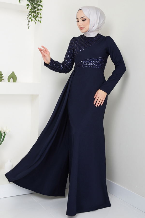 Modaselvim BAHAR İNDİRİMLERİ Kuyruklu Pul Payet Abiye 2711ASMK1074 Laci
