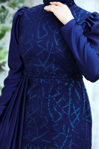 moda selvim Mahidevran Saten Abiye 6457YG95 Laci - Thumbnail